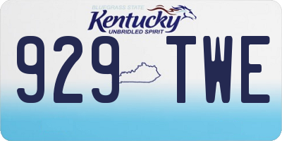 KY license plate 929TWE