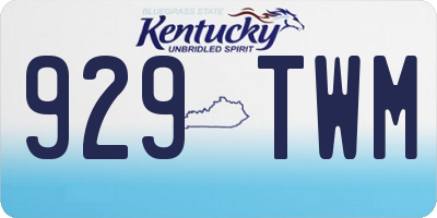 KY license plate 929TWM