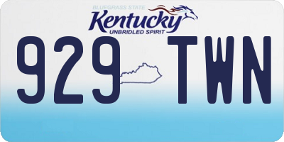 KY license plate 929TWN