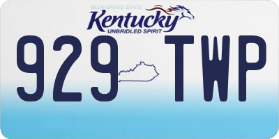 KY license plate 929TWP