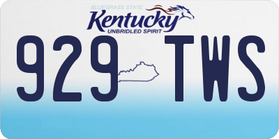 KY license plate 929TWS