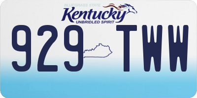 KY license plate 929TWW
