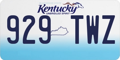 KY license plate 929TWZ