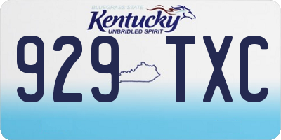 KY license plate 929TXC