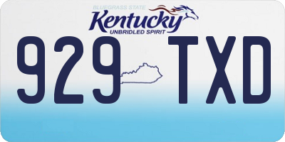 KY license plate 929TXD