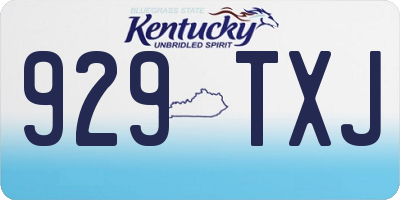 KY license plate 929TXJ