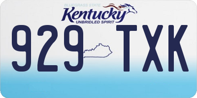 KY license plate 929TXK