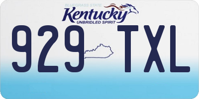 KY license plate 929TXL