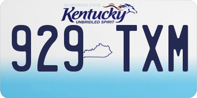 KY license plate 929TXM
