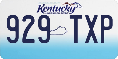 KY license plate 929TXP