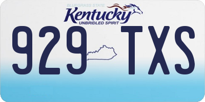 KY license plate 929TXS