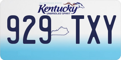 KY license plate 929TXY