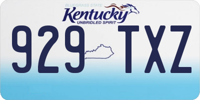KY license plate 929TXZ