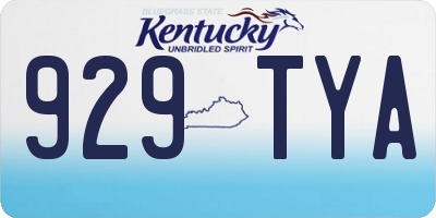 KY license plate 929TYA