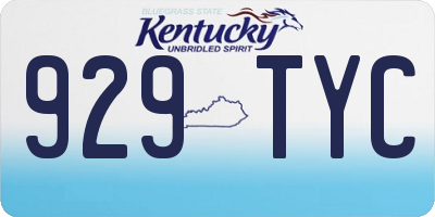 KY license plate 929TYC