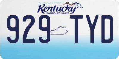 KY license plate 929TYD