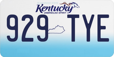 KY license plate 929TYE