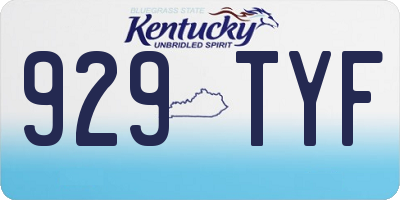 KY license plate 929TYF