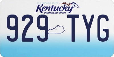 KY license plate 929TYG
