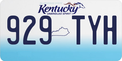 KY license plate 929TYH