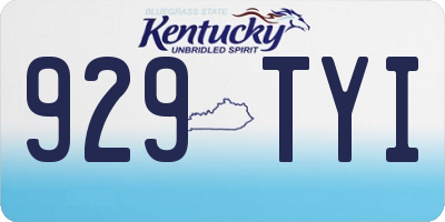 KY license plate 929TYI