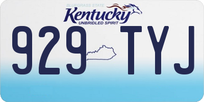 KY license plate 929TYJ