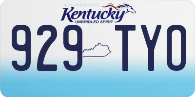 KY license plate 929TYO