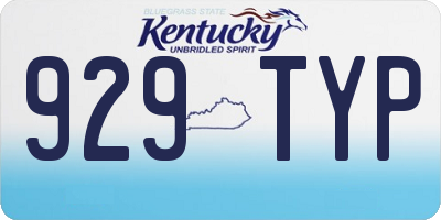KY license plate 929TYP