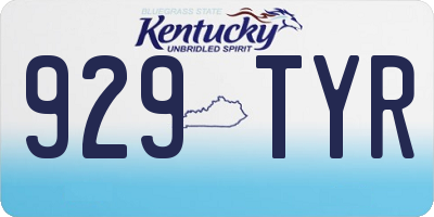 KY license plate 929TYR
