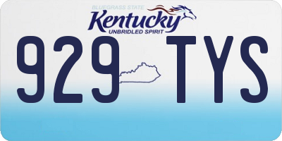 KY license plate 929TYS