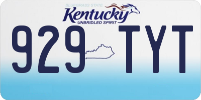 KY license plate 929TYT