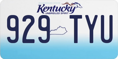 KY license plate 929TYU