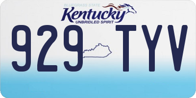 KY license plate 929TYV