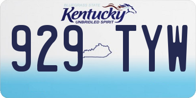 KY license plate 929TYW