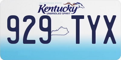 KY license plate 929TYX
