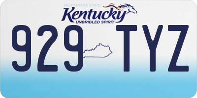 KY license plate 929TYZ