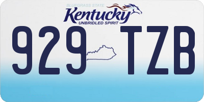 KY license plate 929TZB