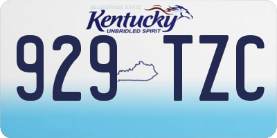 KY license plate 929TZC