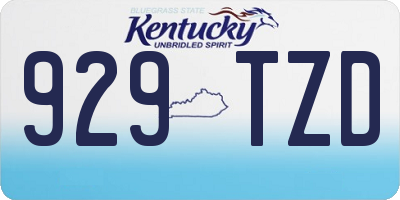KY license plate 929TZD