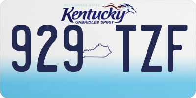 KY license plate 929TZF