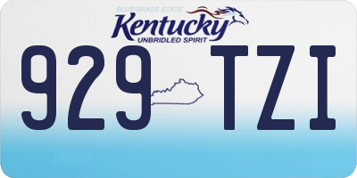 KY license plate 929TZI