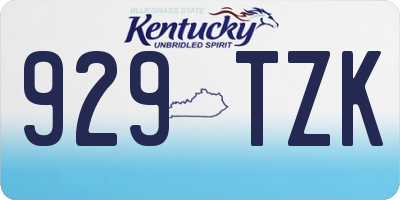 KY license plate 929TZK
