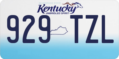 KY license plate 929TZL