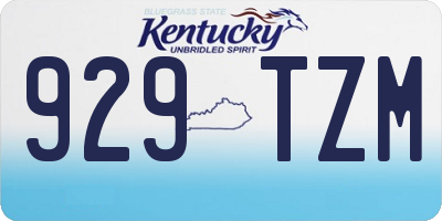 KY license plate 929TZM