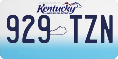 KY license plate 929TZN