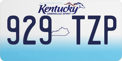 KY license plate 929TZP