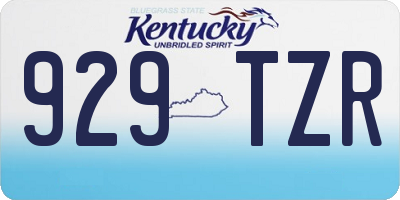 KY license plate 929TZR