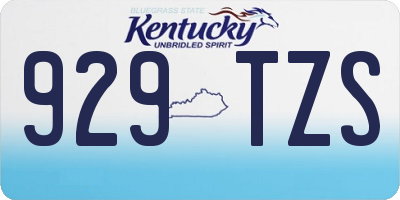 KY license plate 929TZS