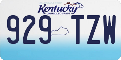 KY license plate 929TZW