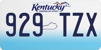 KY license plate 929TZX